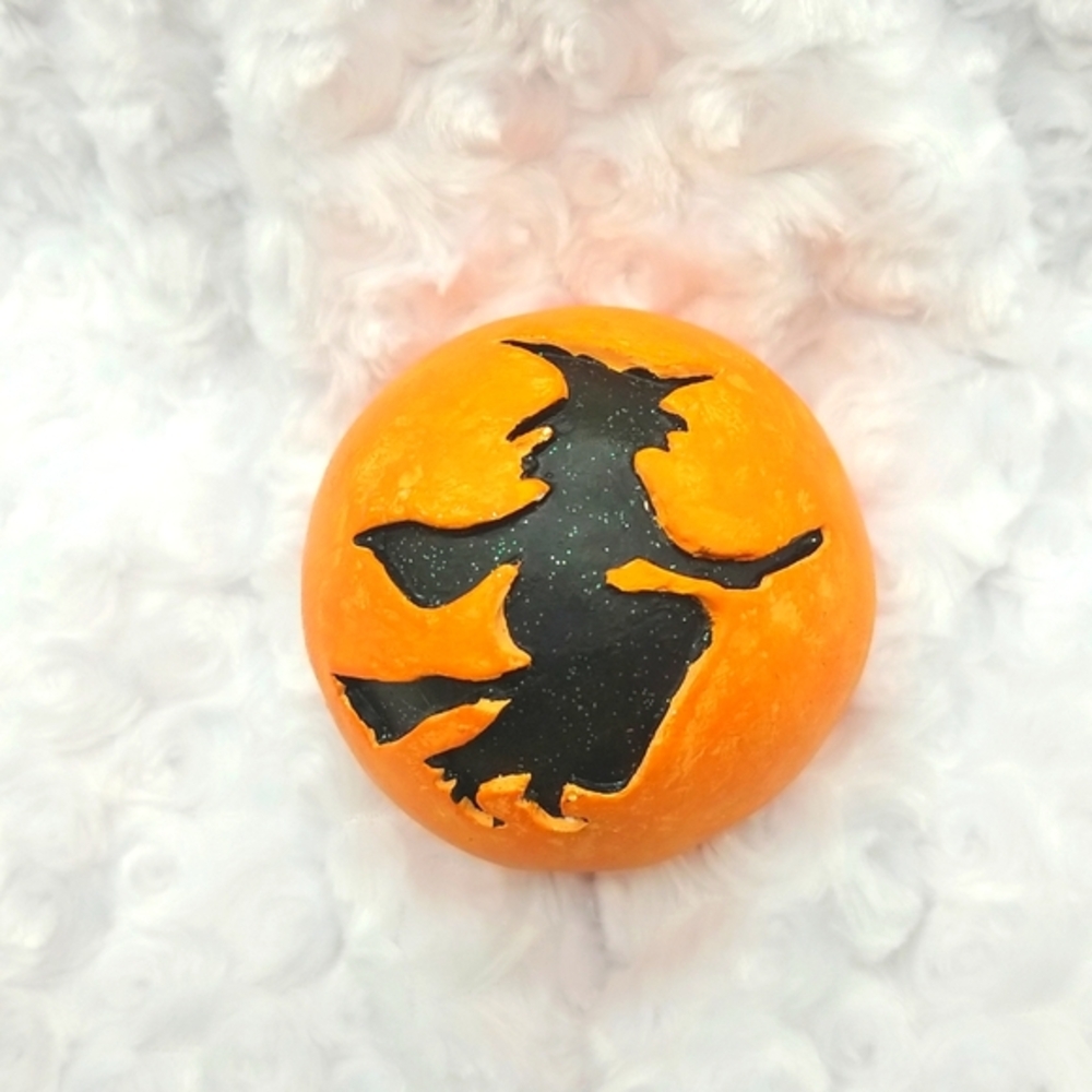 6 Vintage Halloween Decorative Orange & Black Orb Sphere Ball Bowl Filler - Picture 4 of 14